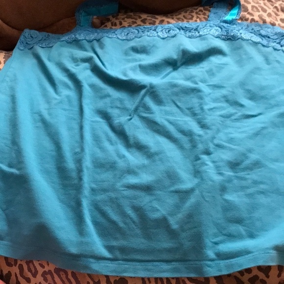 Avenue size 14 turquoise / Aqua blue camisole grosgrain Ribbon & lace - Picture 3 of 5